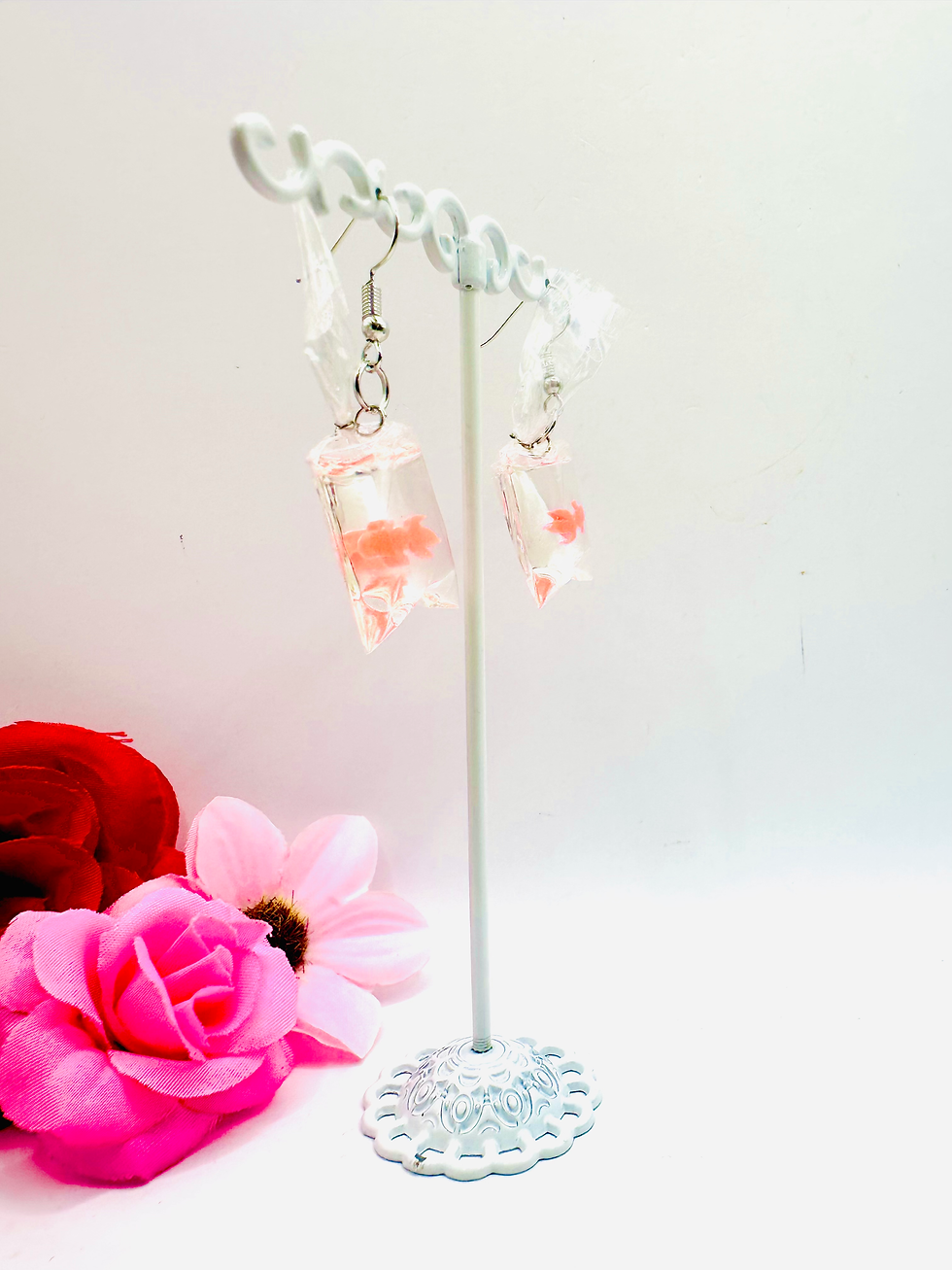 Miniature : Boucles d'oreilles Sachet Poisson rouge