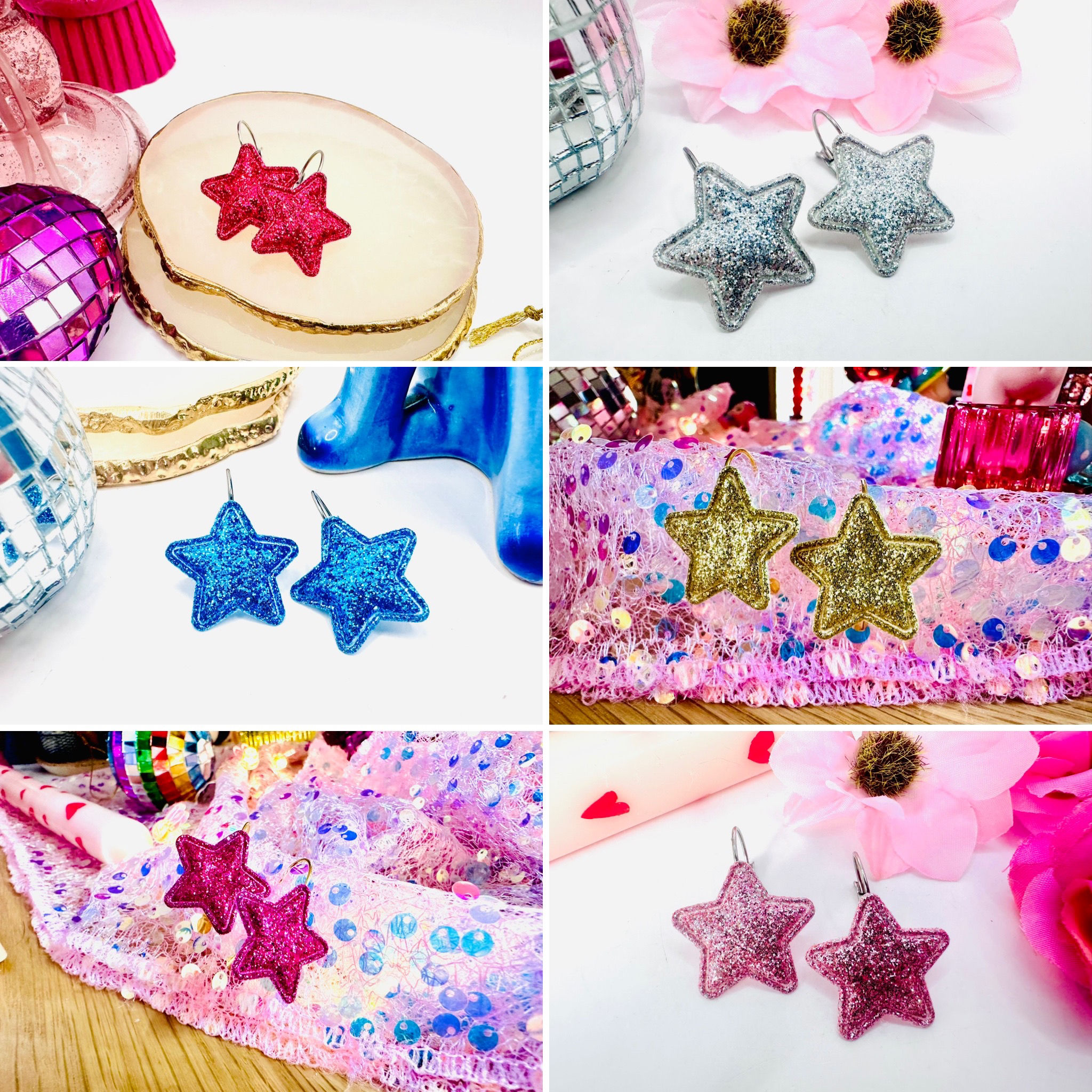 Boucles d’oreilles Étoiles pailletées