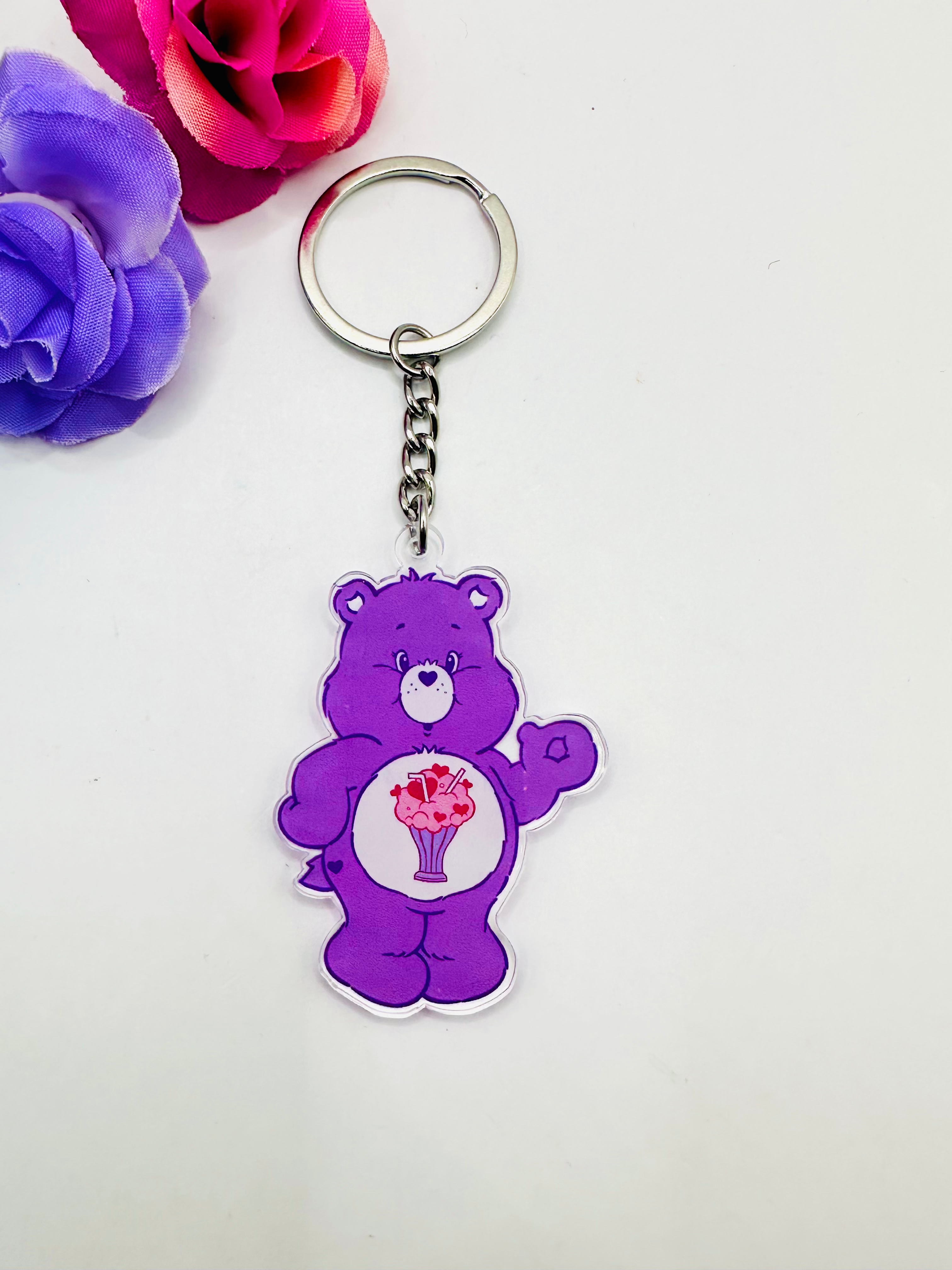 Porte-clefs Bisounours violet