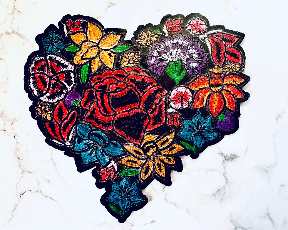 Miniature : Patch XL coeur fleuri #2