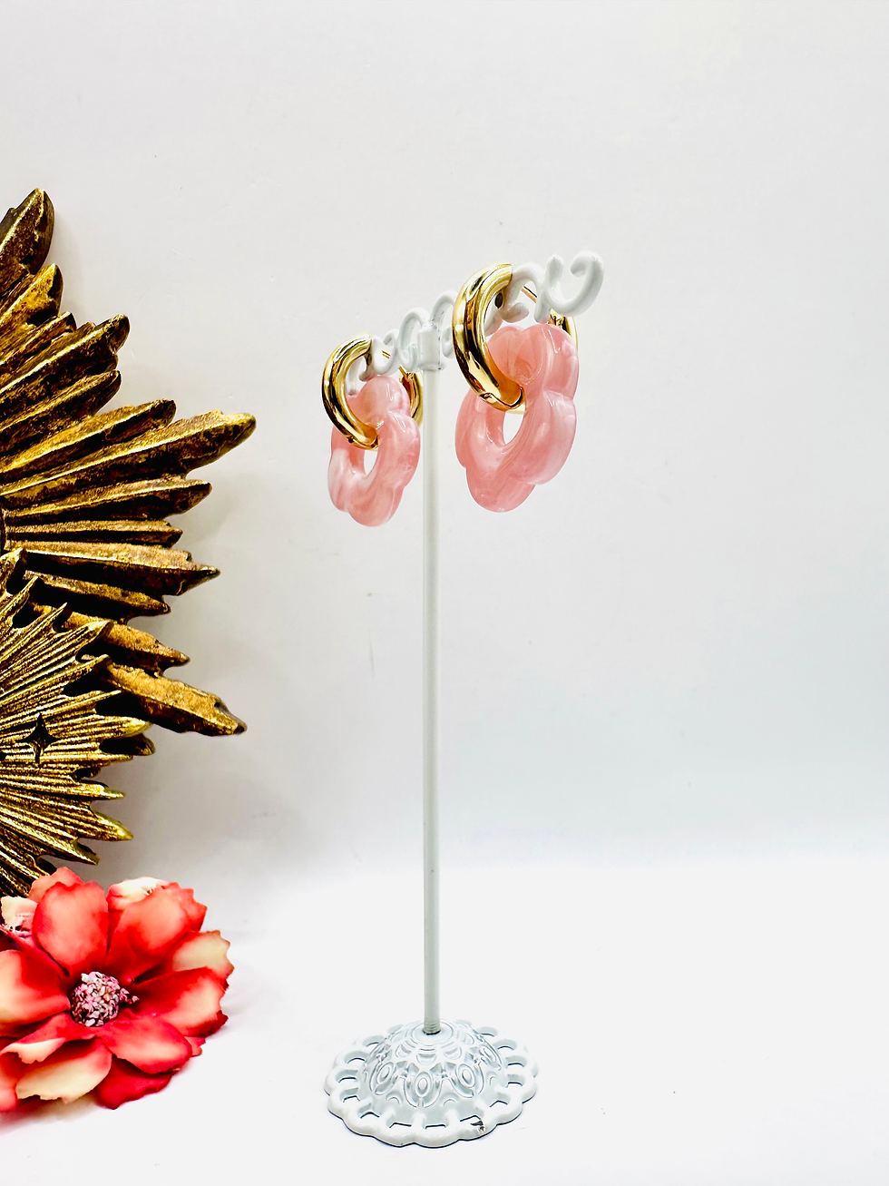 Miniature : Boucles d'oreilles Anneaux fleurs  #2