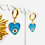 Miniature : Boucles d'oreilles Anneaux cœur œil doré et bleu