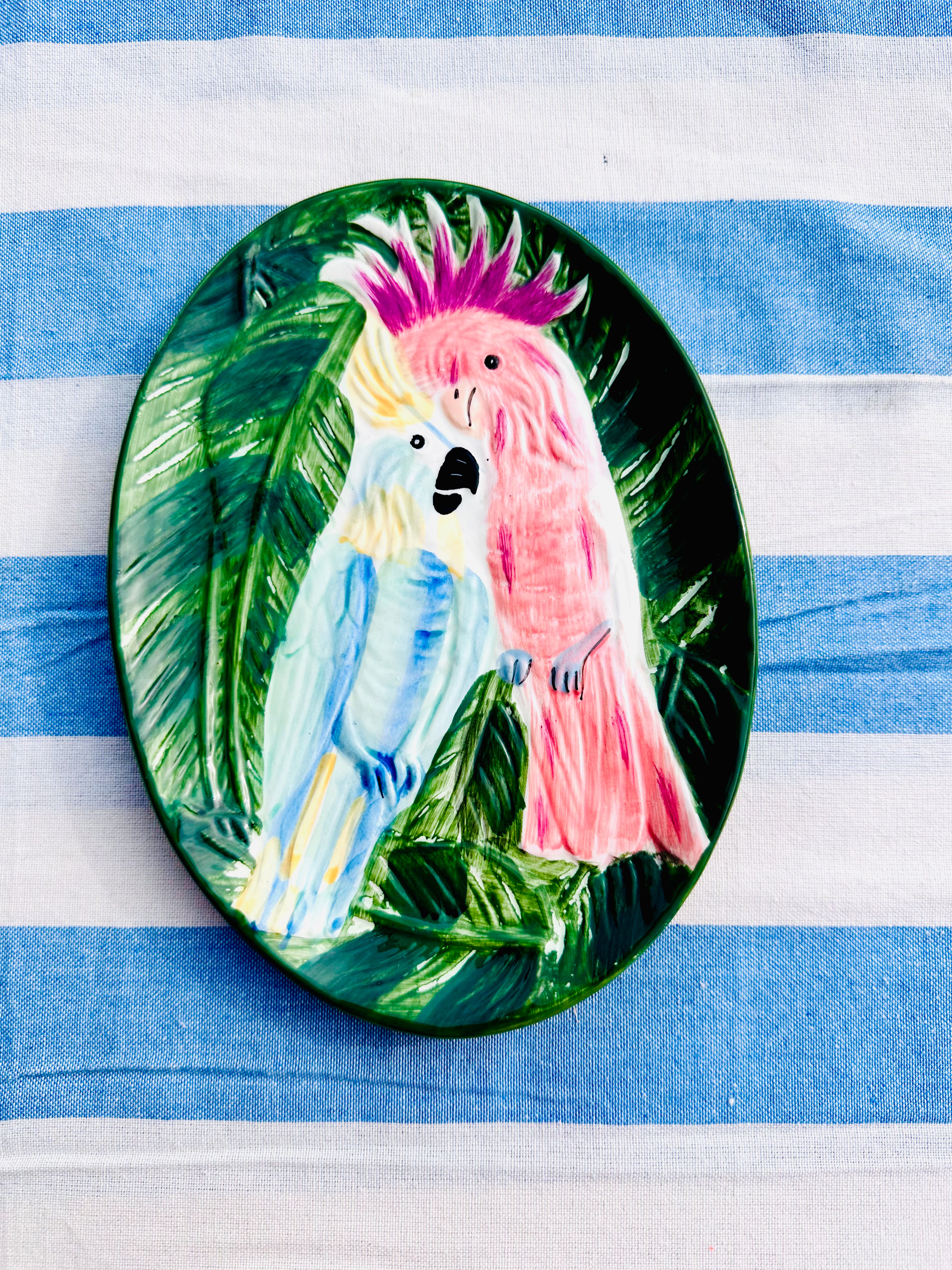 Assiette déco perroquet 