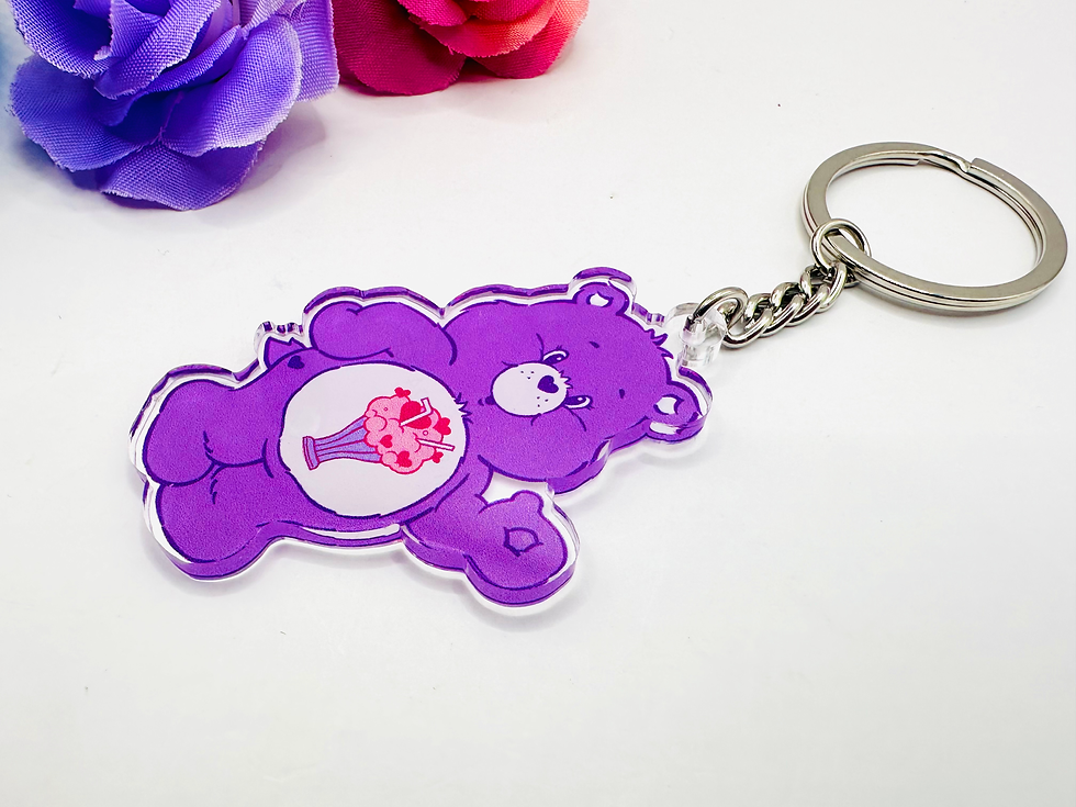 Miniature : Porte-clefs Bisounours violet