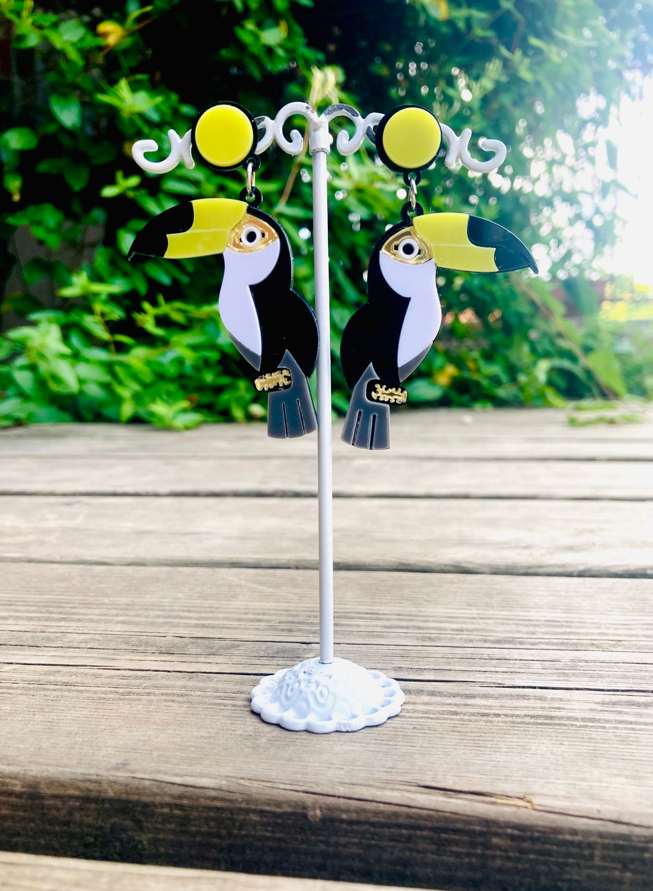 Boucles d'oreilles Toucans noirs 