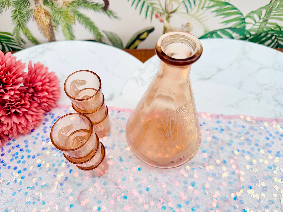 Miniature : Carafe et ses verres Chien