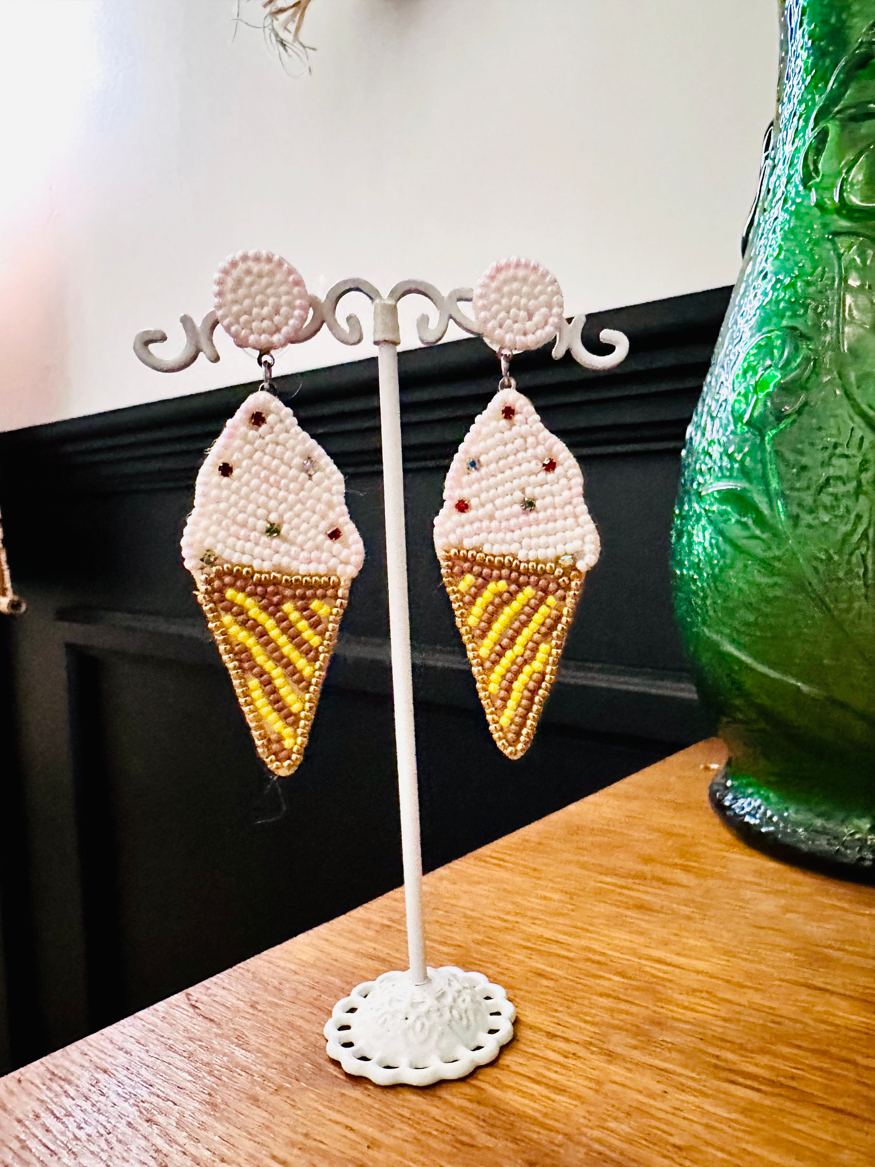 Boucles d’oreilles Glace perles