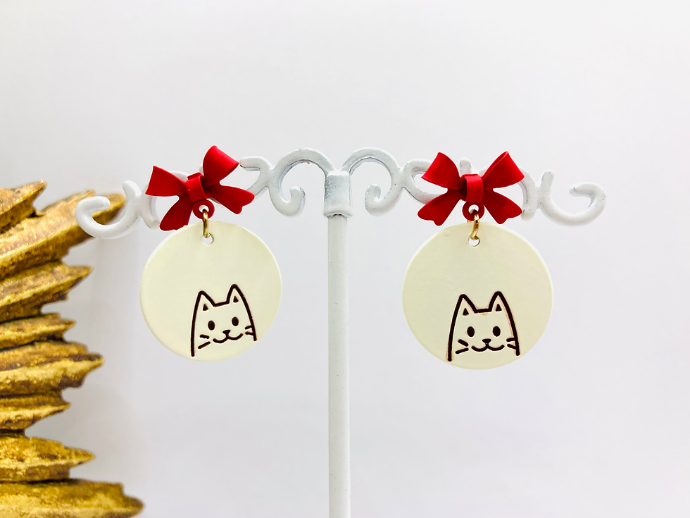 Miniature : Boucles d'oreilles chat mignon