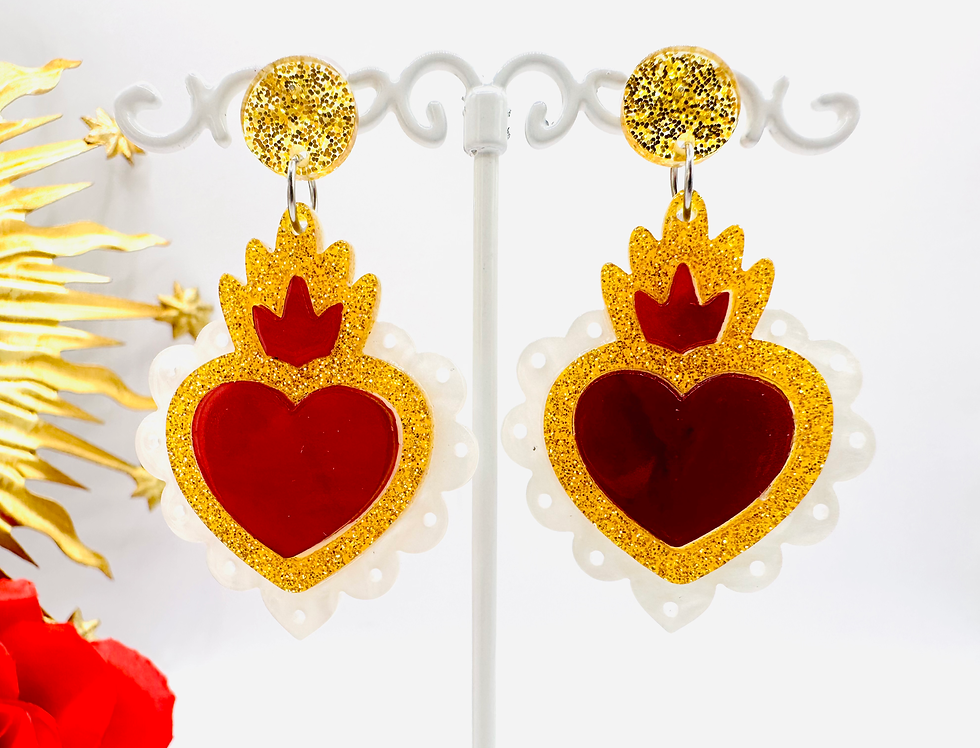 Thumbnail: Boucles d'oreilles Cœurs sacrés