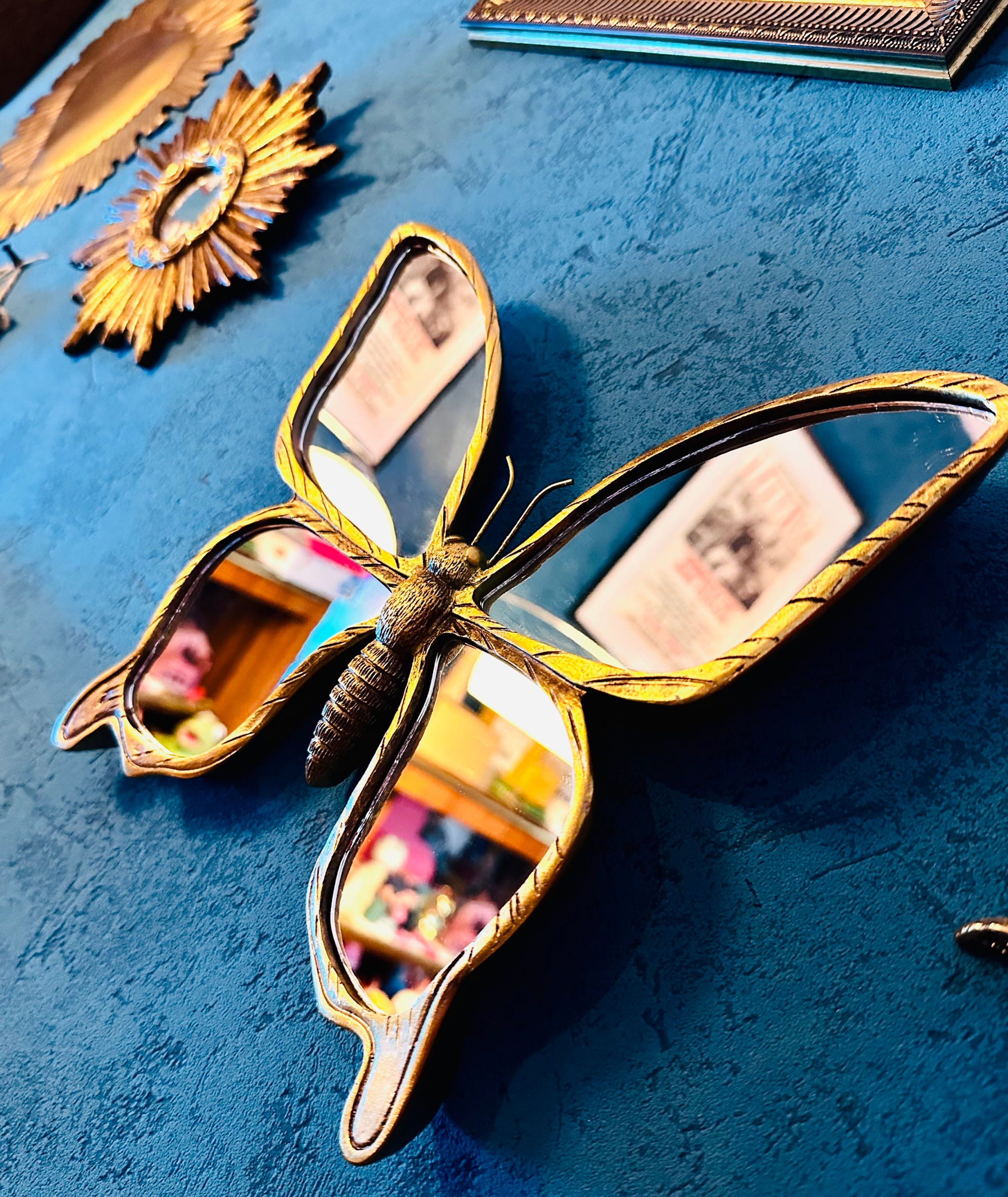 Miroir Papillon doré