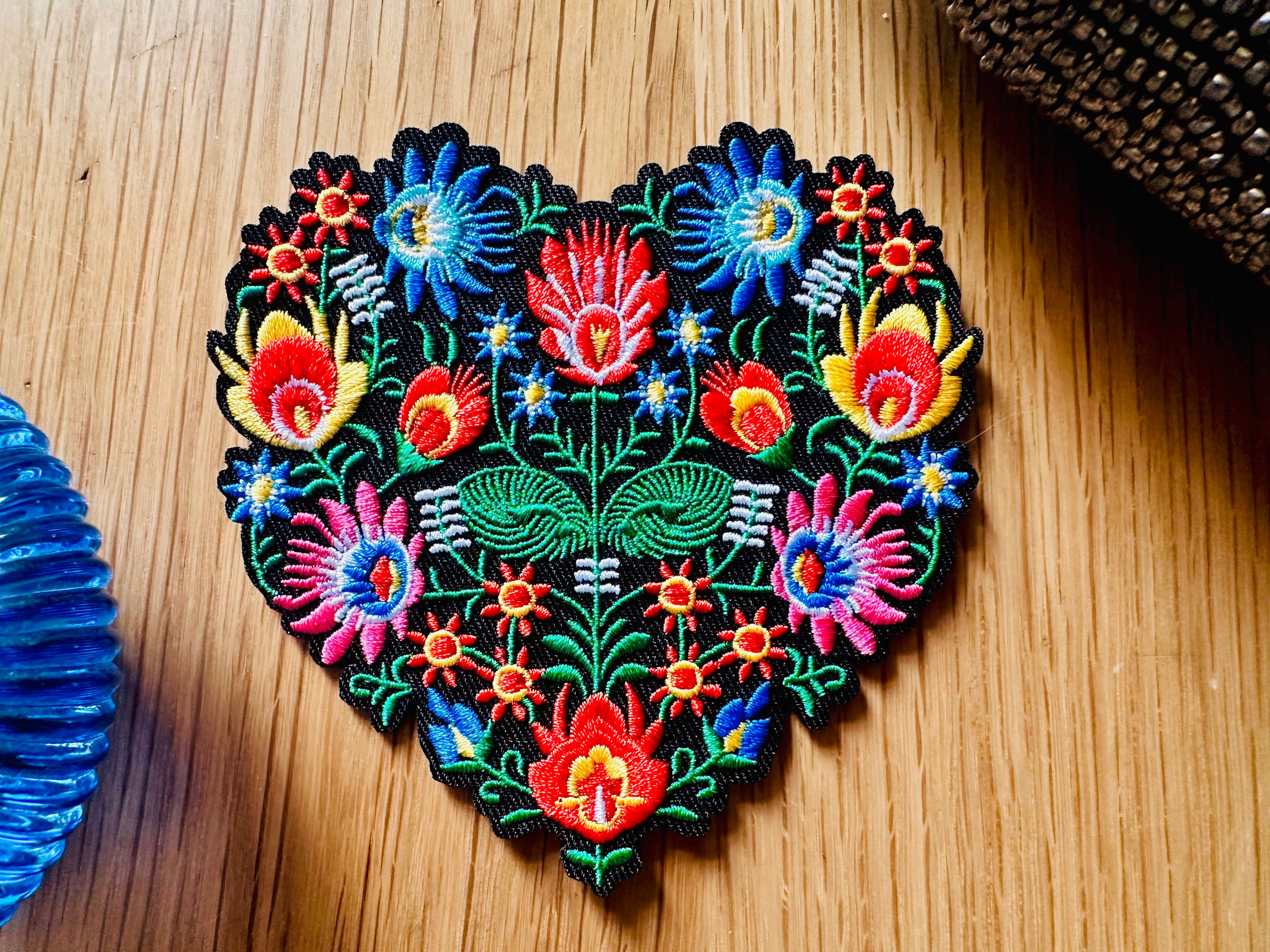 Patch coeur fleuri