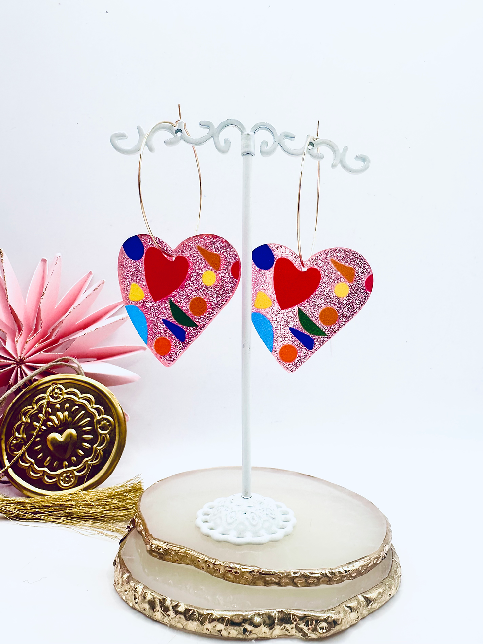 Miniature : Boucles d'oreilles Cœurs pop #3