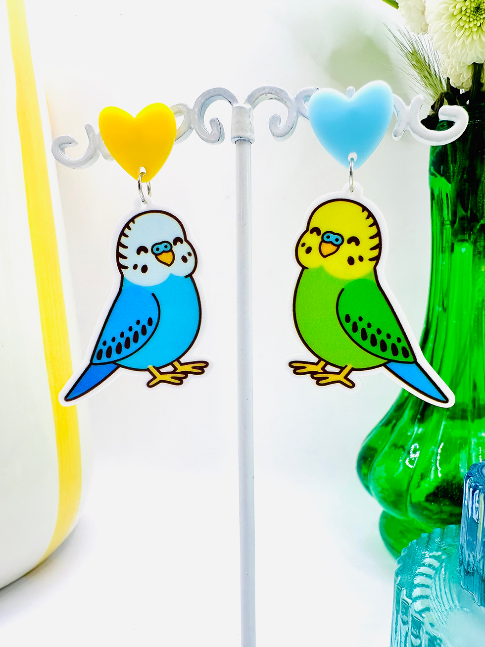 Miniature : Boucles d'oreilles asymétriques oiseaux #1