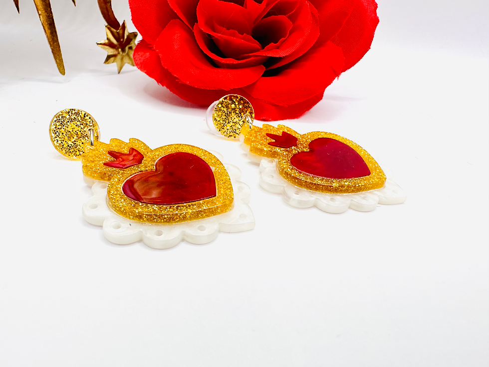 Thumbnail: Boucles d'oreilles Cœurs sacrés