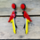 Miniature : Boucles d'oreilles Perroquets #1 rouge jaune