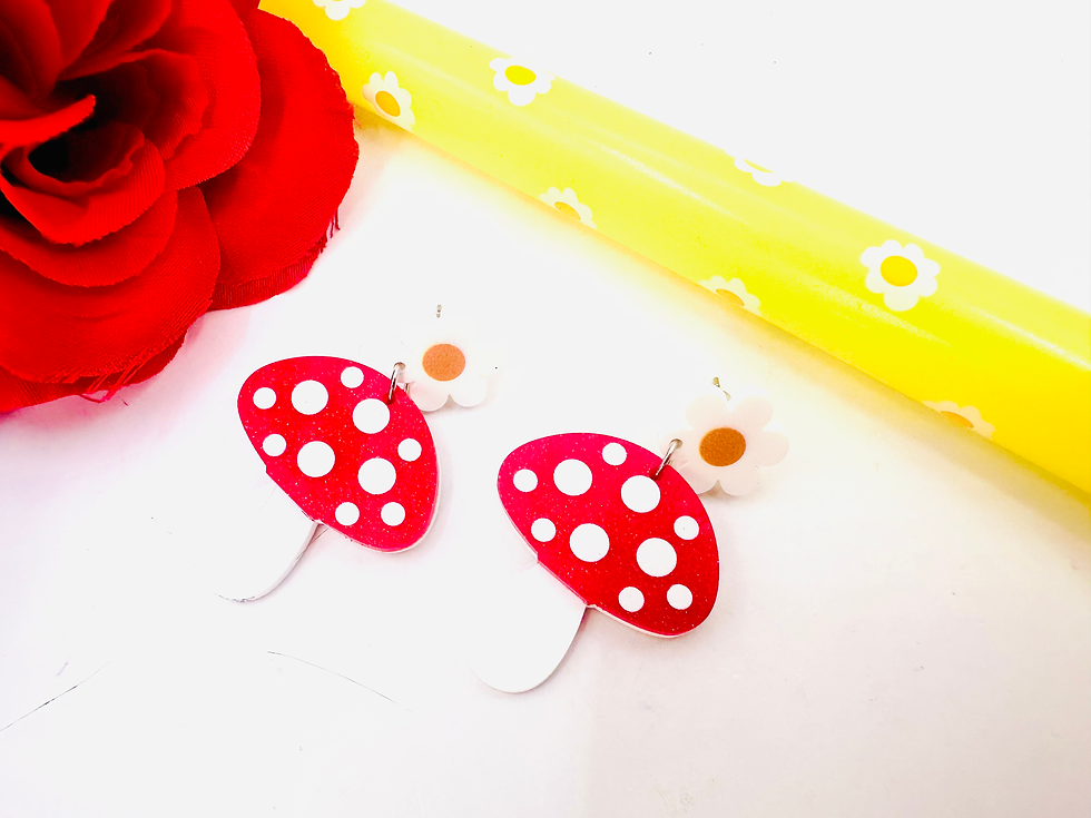 Miniature : Boucles d’oreilles mignon Champi rouge 