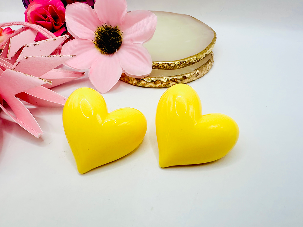 Miniature : Boucles d'oreilles Beaux cœurs jaunes