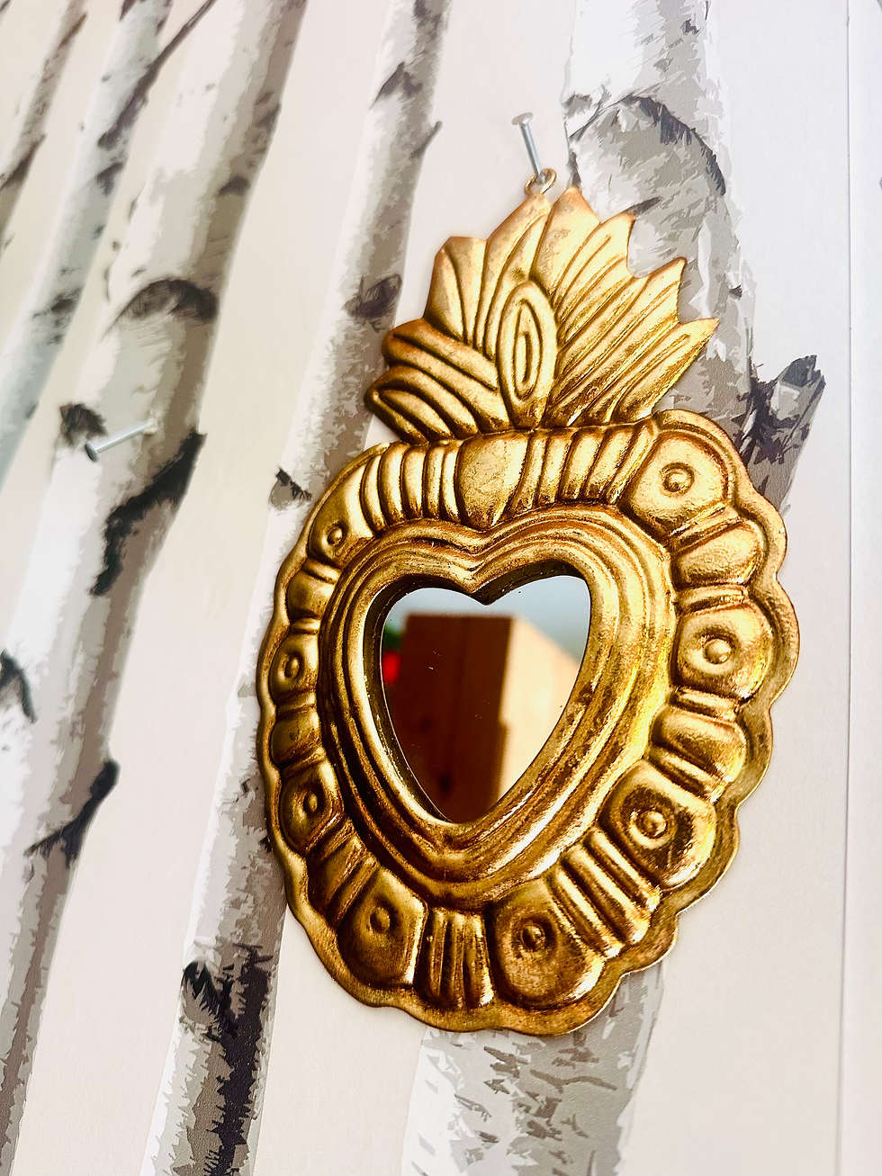 Miniature : Miroir ex-voto doré H21