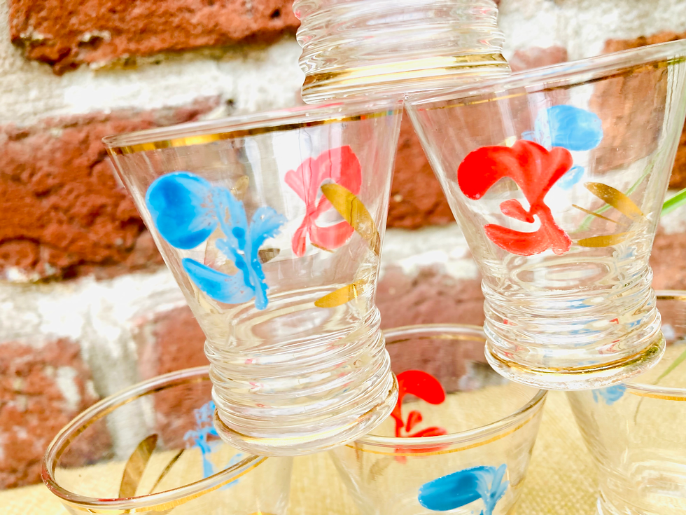 Miniature : Carafe retro et ses verres
