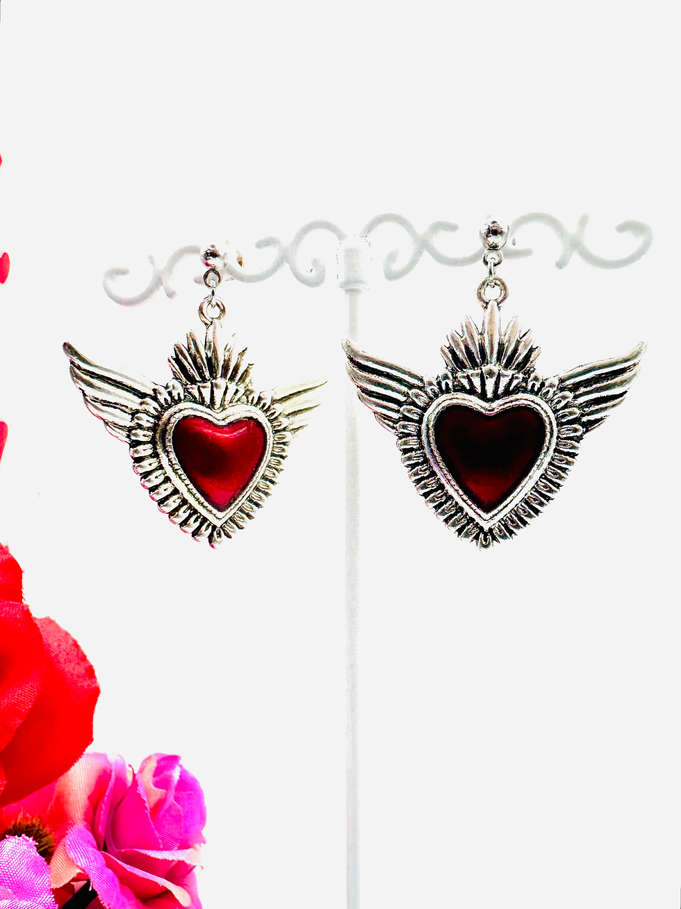Miniature : Boucles d'oreilles Cœurs rétro dark
