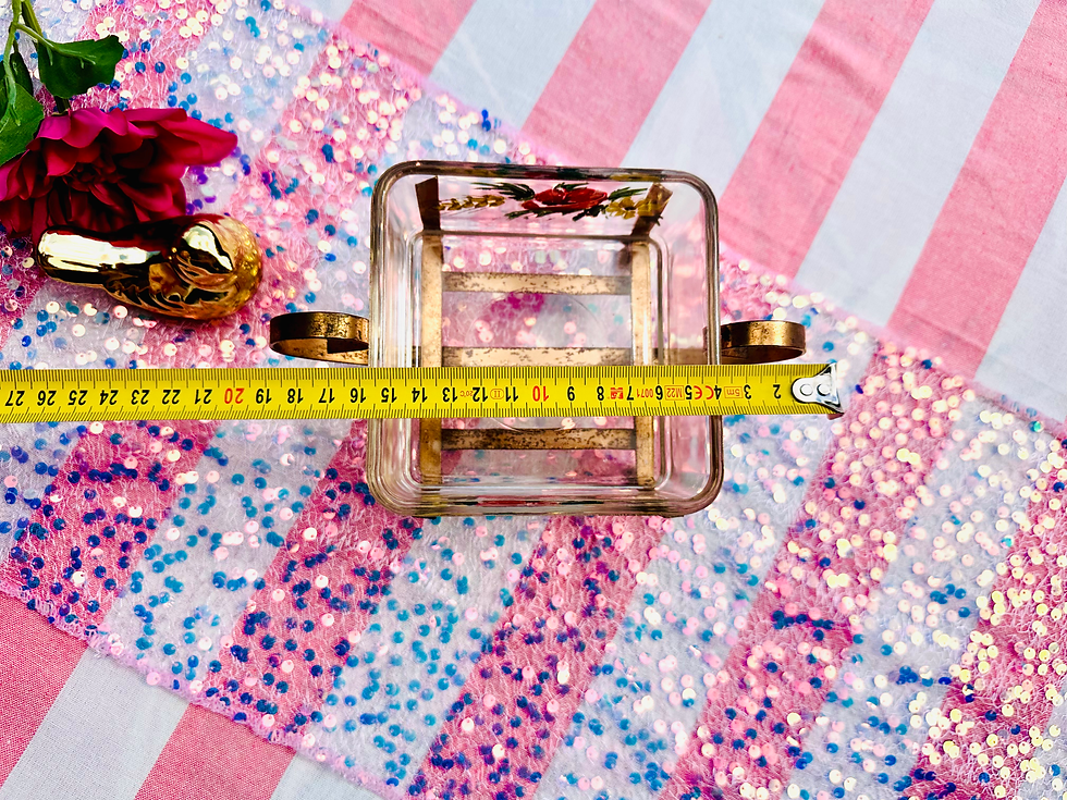 Miniature : 🌸 Petit plat vintage en verre peint main 🌸