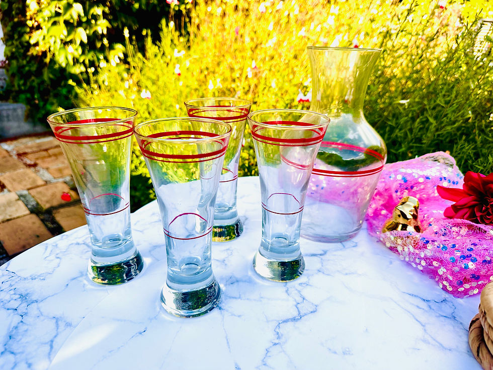 Miniature : Carafe et hauts verres rétro 