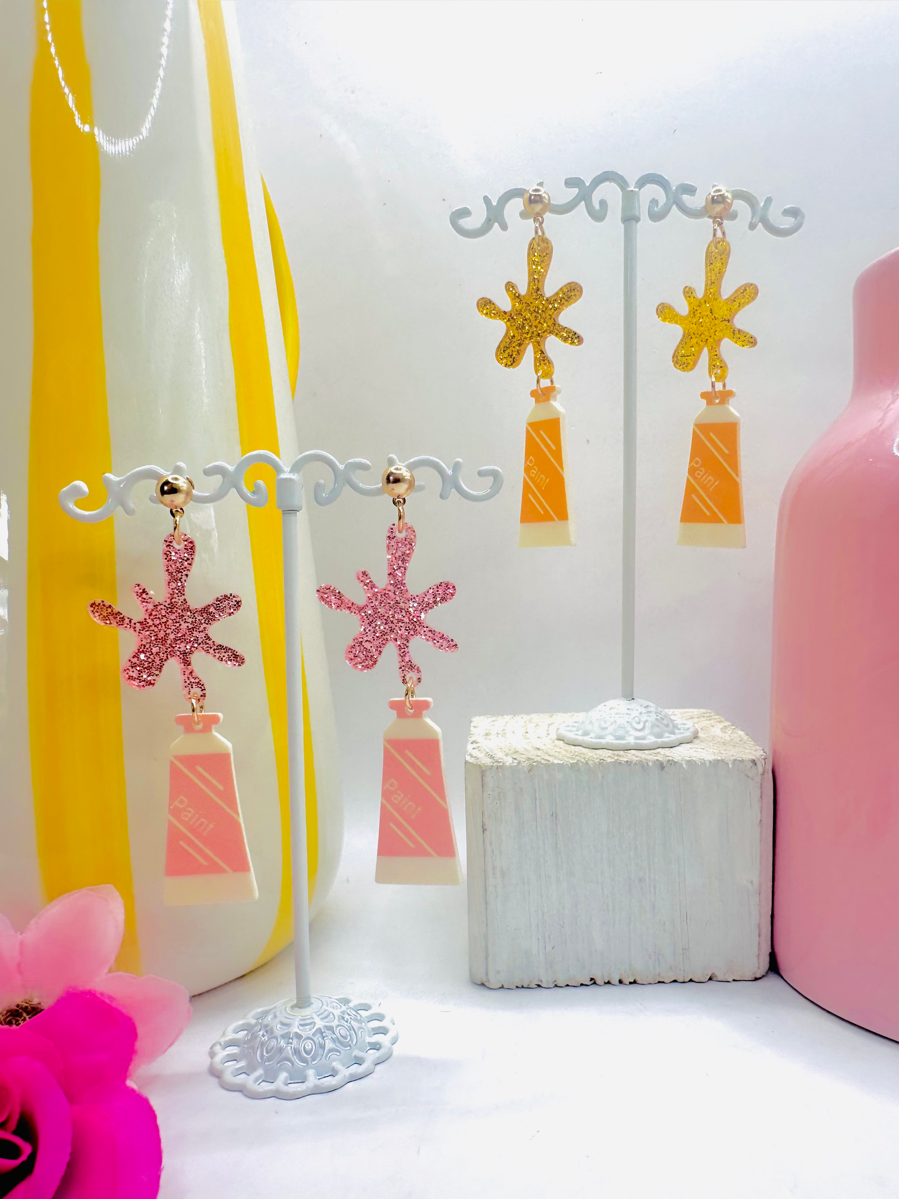 Boucles d’oreilles Tubes de peinture 