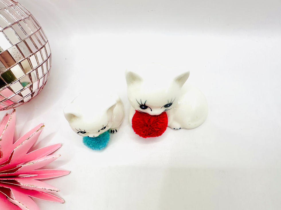 Miniature : Duo chats pompons