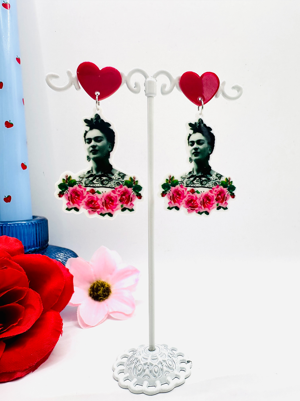 Miniature : Boucles d’oreilles Frida Kahlo #2 rouge 