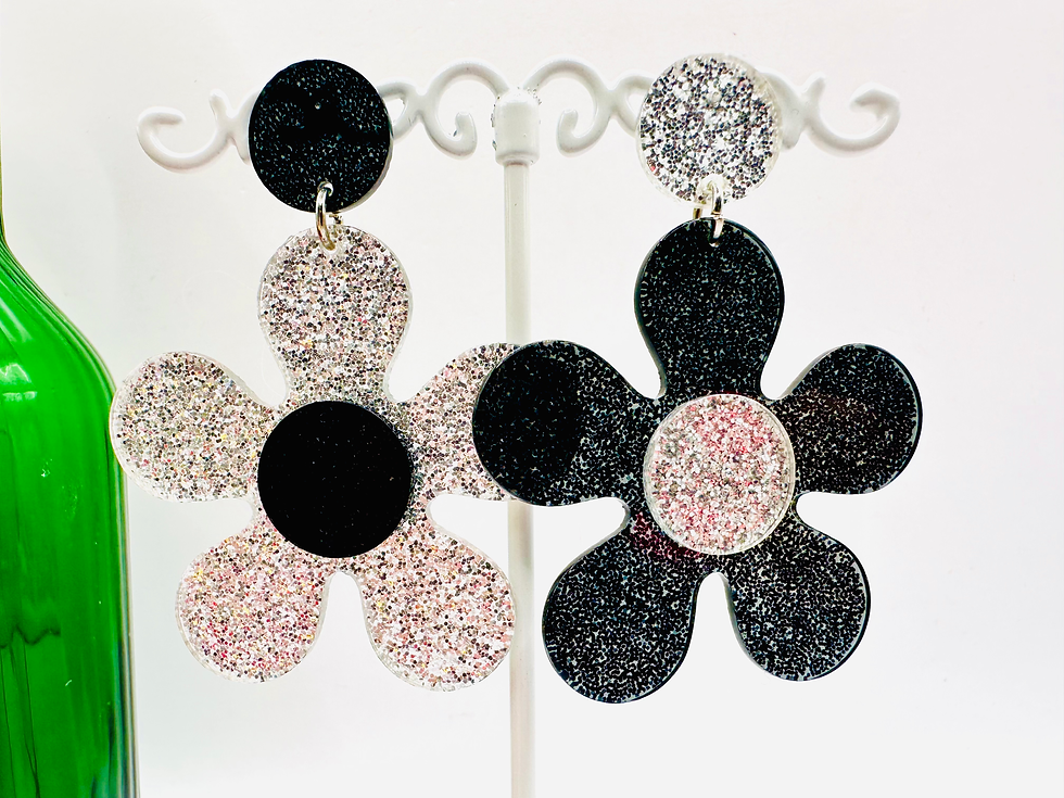 Miniature : Boucles d'oreilles Grandes Fleurs seventies #2