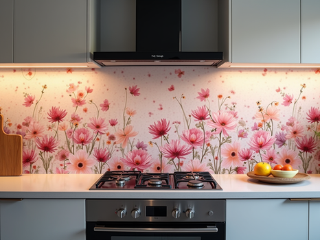 Vibrant Glass Kitchen Splashbacks with Custom Designs from Cube Print and Display