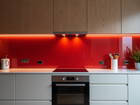 Stylish Red Glass Splashbacks for Modern Kitchens in London