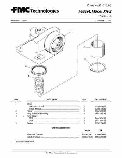 Smith Meter - Spring, British Thread - 539067-003