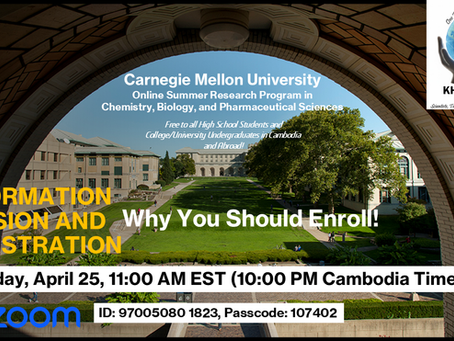 Carnegie Mellon University, Online Summer Research Program in Chemistry, Biology, and Pharmaceutical Sciences