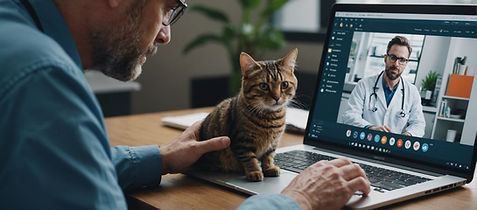 Post para Instagram anunciando agenda aberta para consultas veterinárias online 24h.