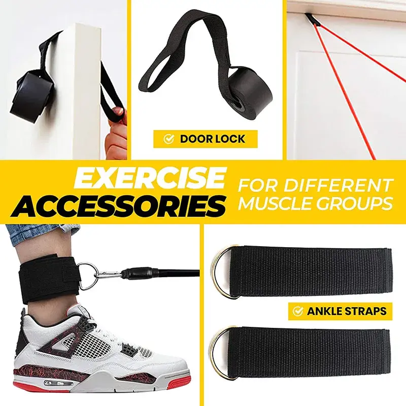 Thumbnail: 11pcs/Set Pull Rope, Resistance Bands, Portable Fitness Equipment, Ankle Strap,
