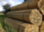 Long round preserved treated rails