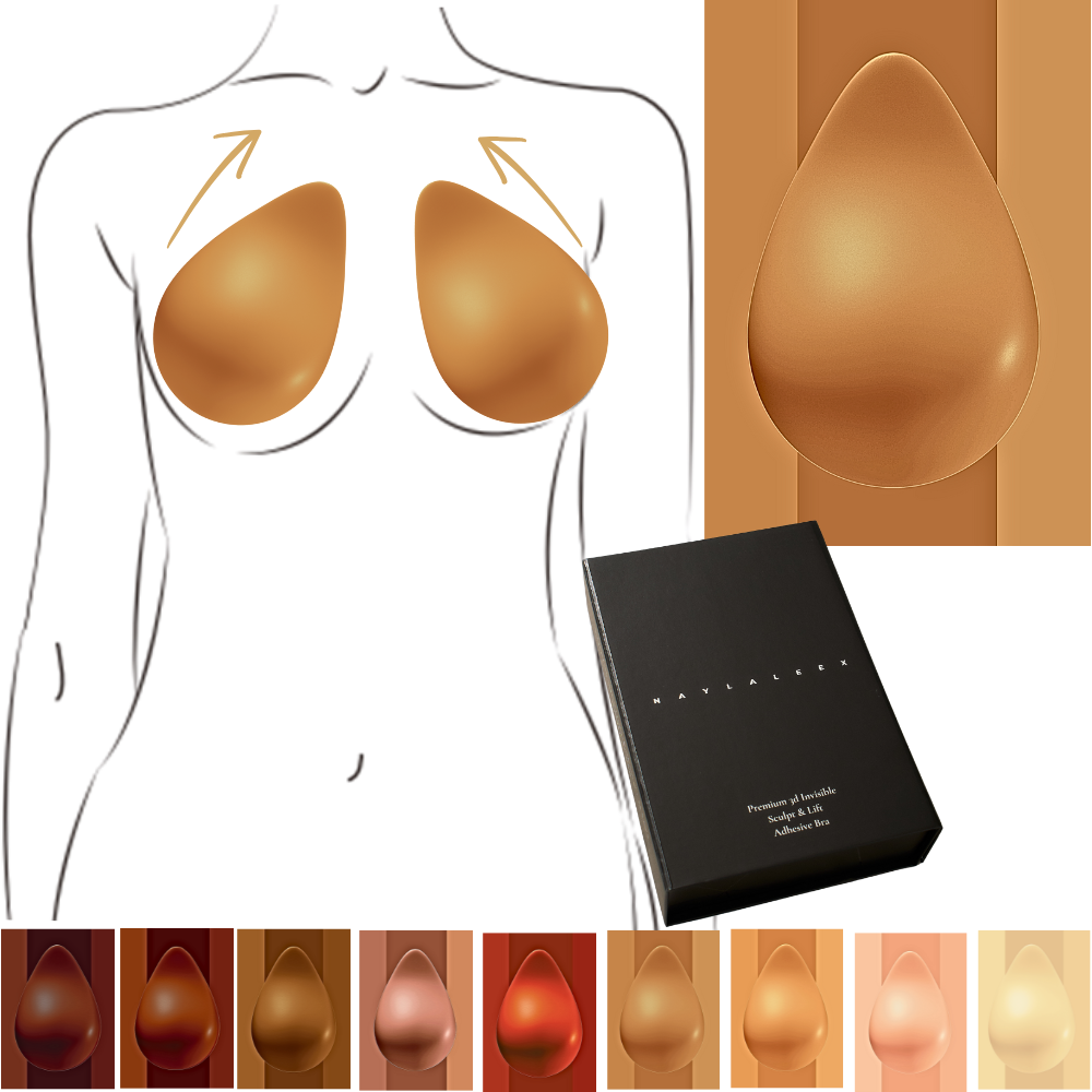 Premium 3D Invisible Sculpt, Lift and Go Adhesive Bra -NUDE HAZEL