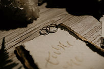 textured boho style wedding rings in 9ct white gold by Molten Wedding Ring Company