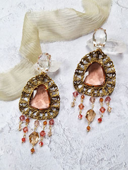 bespoke bridal earrings from reworked vintage belt buckles