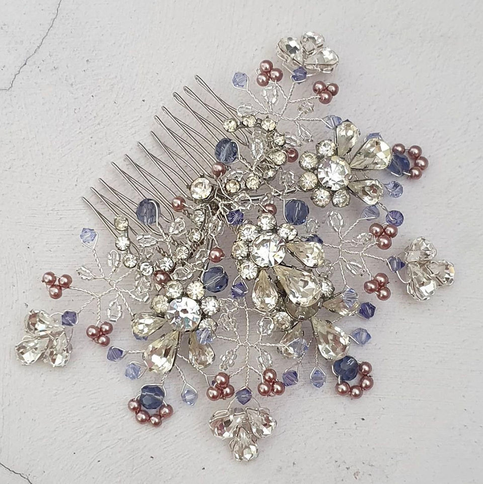 One of a kind preloved vintage rhinestone brooch wedding headpiece