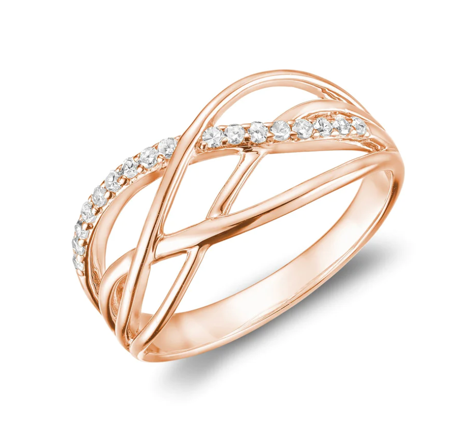 Miniature : Split Waves Diamond Ring