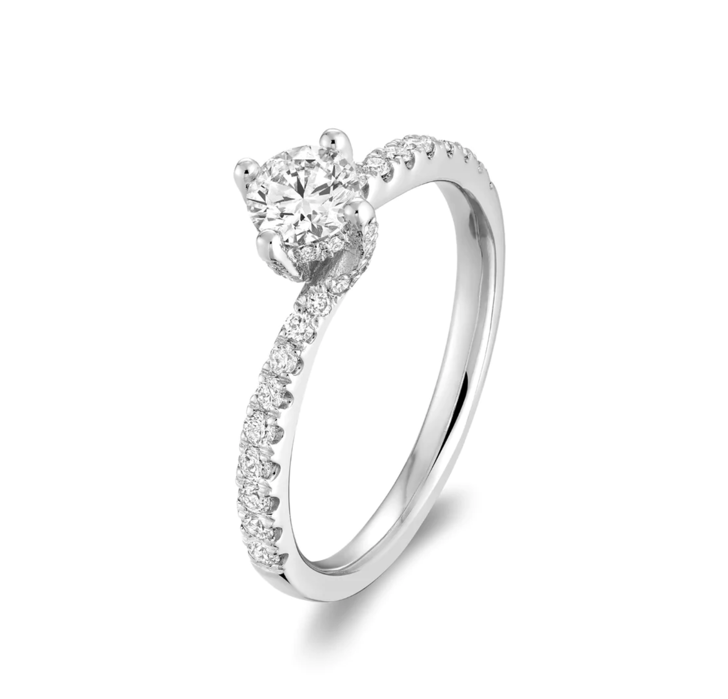 Solitaire Twist Diamond  Engagement Ring