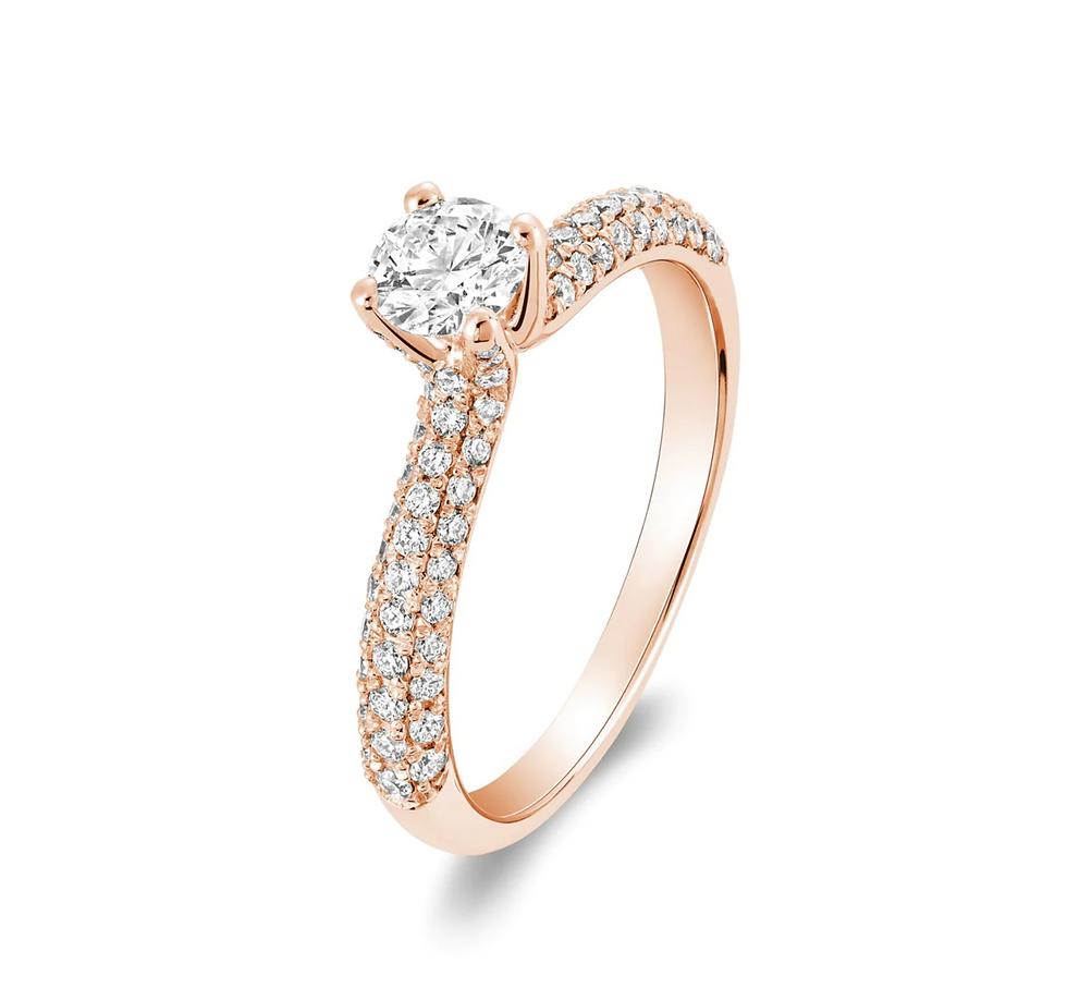 Miniature : Solitaire Pave Diamond Engagement Ring