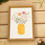 Miniature : Affichette A5 bouquet vase jaune et fleurs d'été : cosmos, framboises...