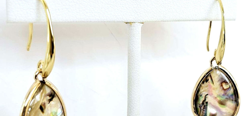 Thumbnail:  Abalone Teardrop Sculpted Earwire Earring