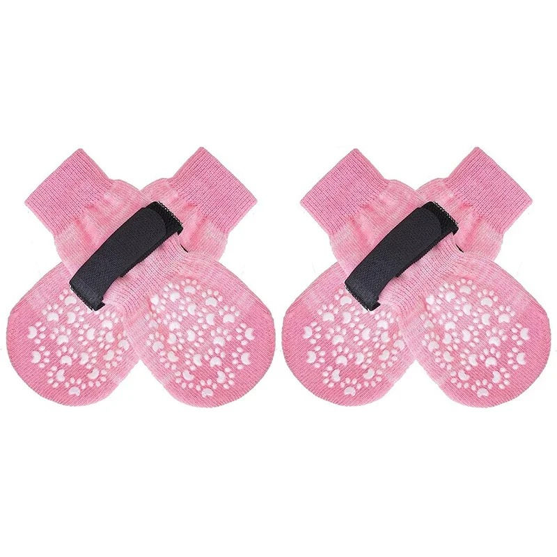 Thumbnail: Dog sock sizing guide showing small medium large with paw width measurements and grip pattern details