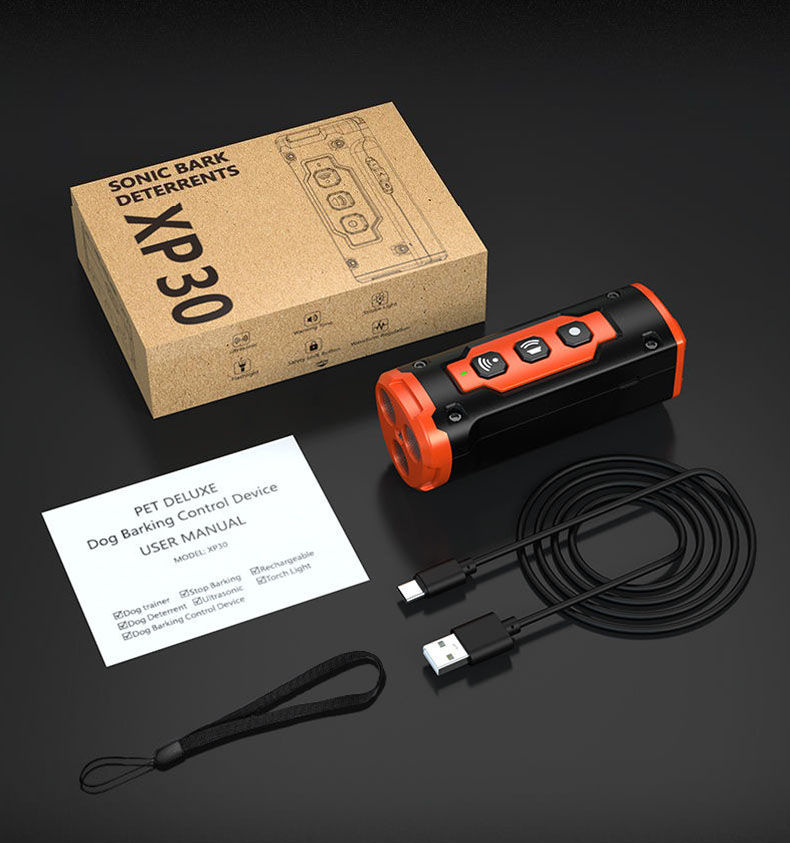 Ultrasonic Dog Trainer & Bark Deterrent – Rechargeable 50ft Range
