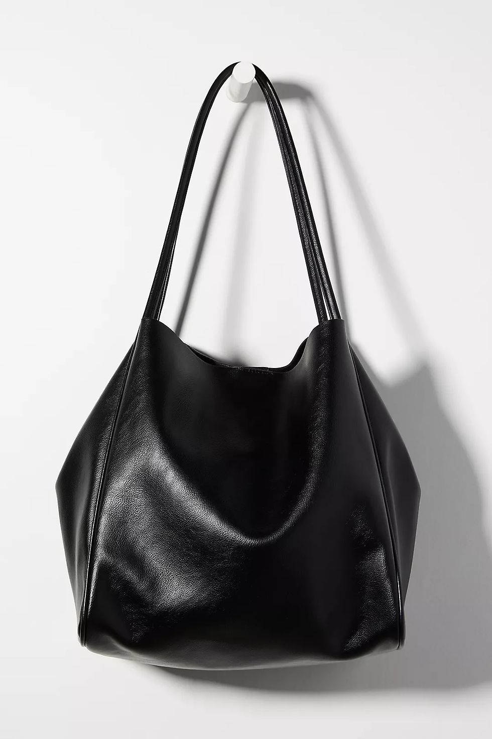 everyday black leather tote
