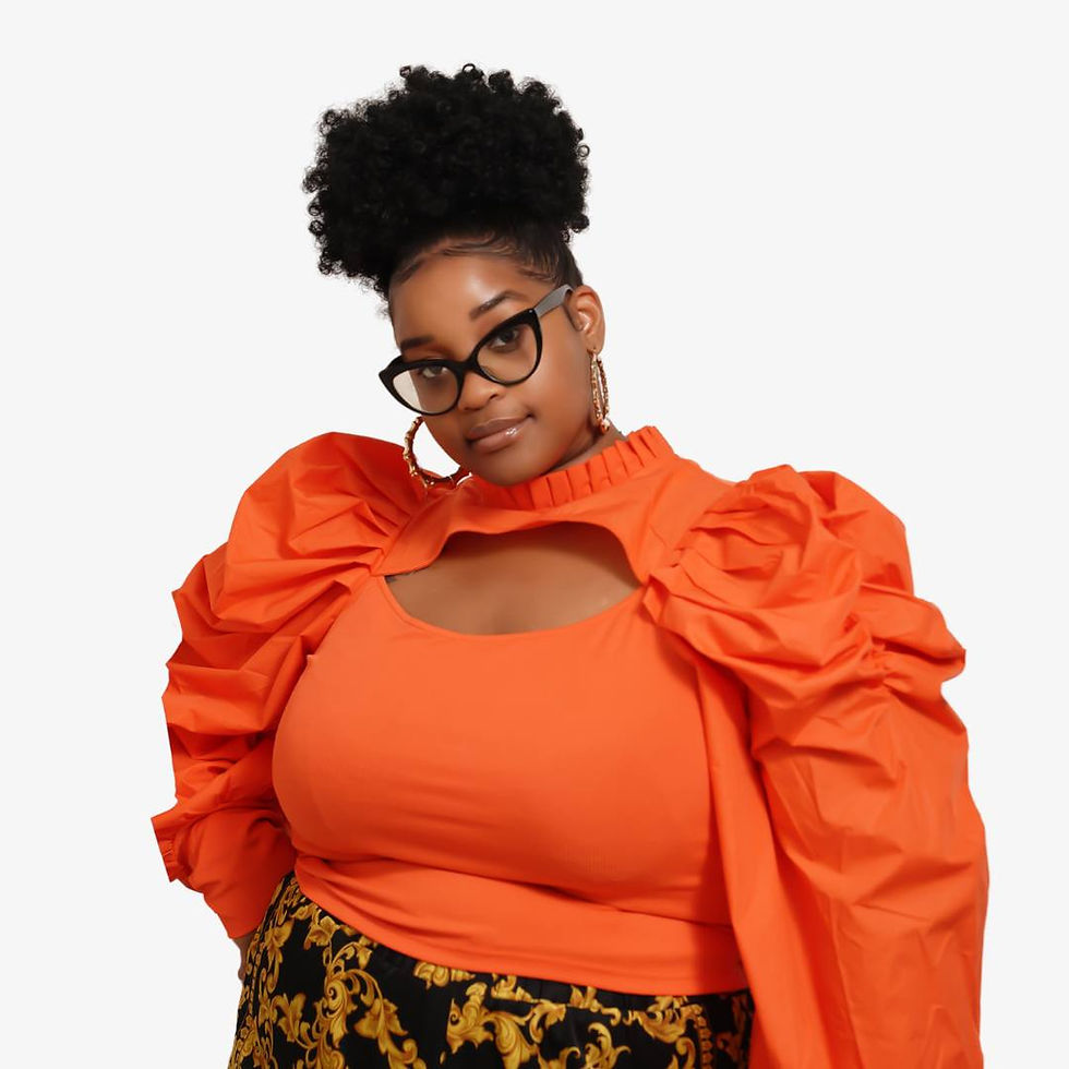 TAFFETA MOCK NECK BLOUSE CUT OUT FRONT